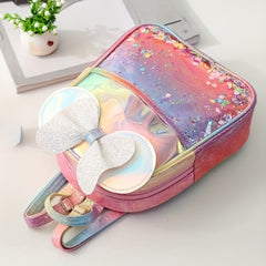 Kids Bow Wings Decor Sequins Backpack