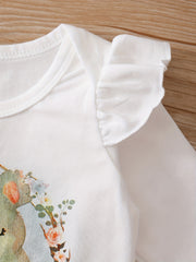 Baby Girls Graphic Long Sleeve Bodysuits Set