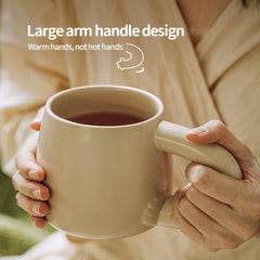 500ML Ceramic Cup with Large Handle and Lid