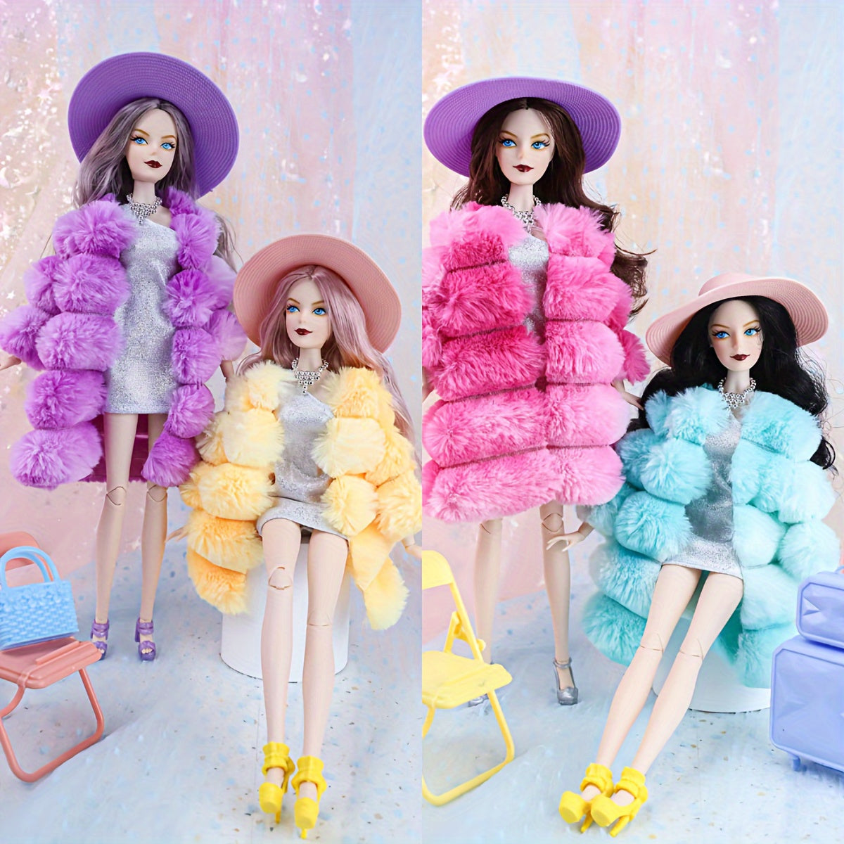 Elegant Evening Dress Overcoat Doll Costume for 11.81inch Dolls