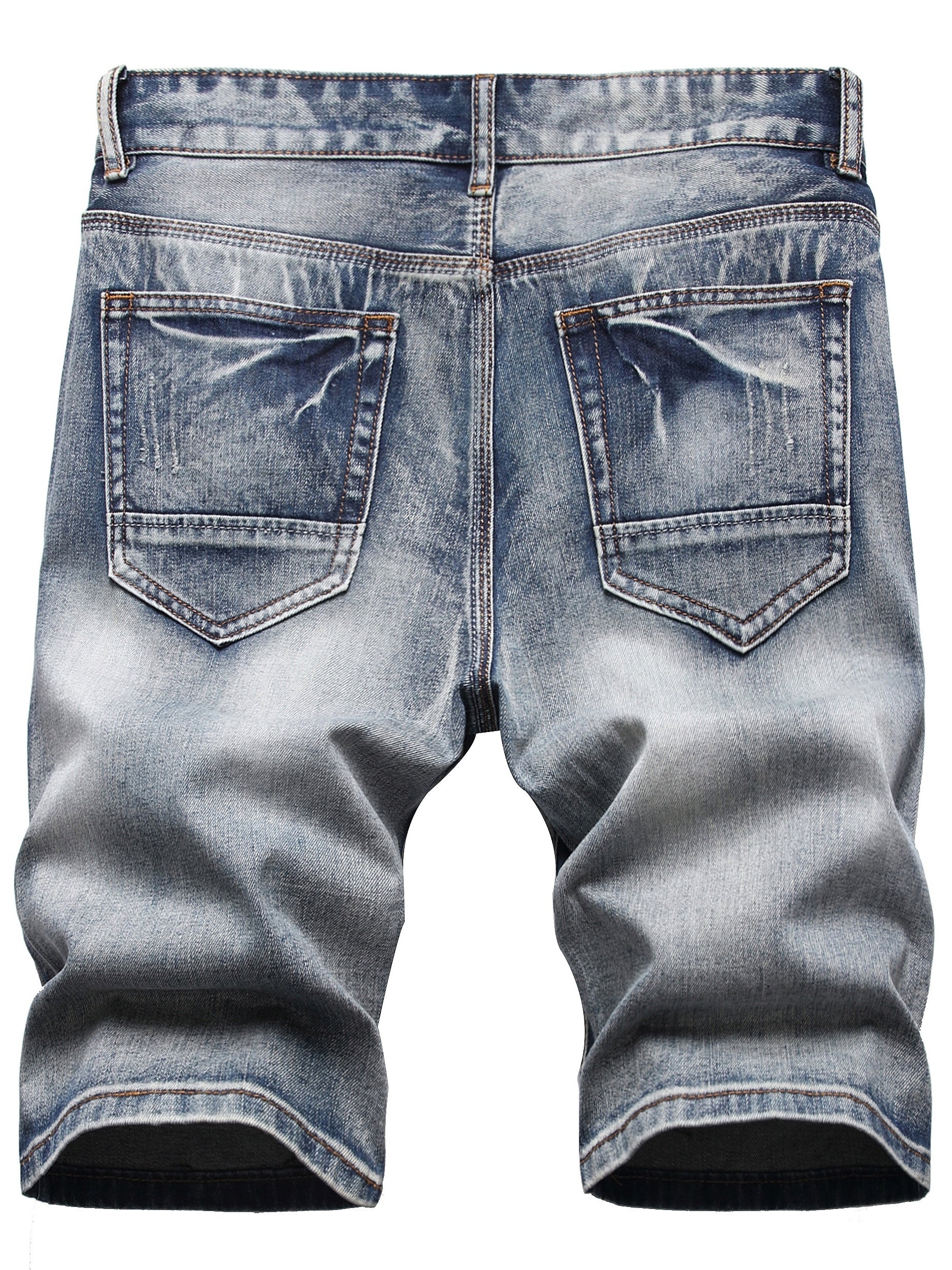 Men's Ripped Denim Shorts Street Style Distressed Summer Wear