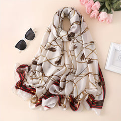 Vintage Printed Lightweight Scarf Wrap Sunscreen Beach Towel