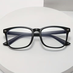 Square Frame Clear Lens Glasses Minimalist Metal Decor Eyewear Mod