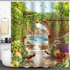Classical Architectural Shower Curtain Waterproof and Washable