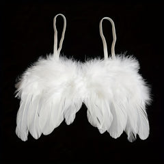 Baby Angel Hair Ring Feather Wings Photo Set