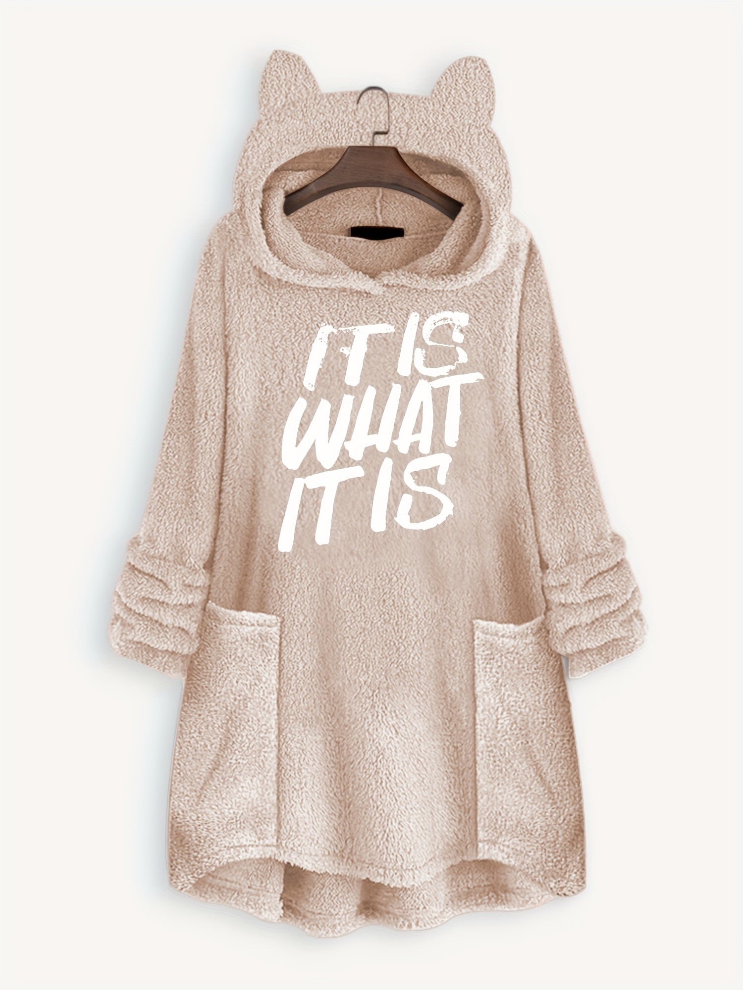 Fluffy Hoodie Long Sleeve Sweatshirt Women's Clothing