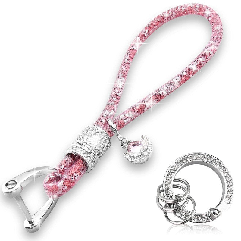 Crystal Bracelet Keychain Purse Bag Backpack Car Charm