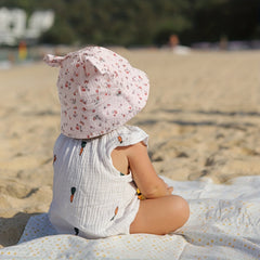 Baby Rabbit Ears Bucket Hat Cotton And Hemp Cloth Material