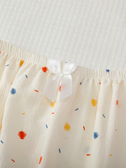 Polka Dot Pajamas Set Short Sleeve Top & Pants Women's Loungewear