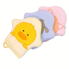 Baby Toddler Cartoon Gloves Bath Wipe Soft Sponge Bath Towel