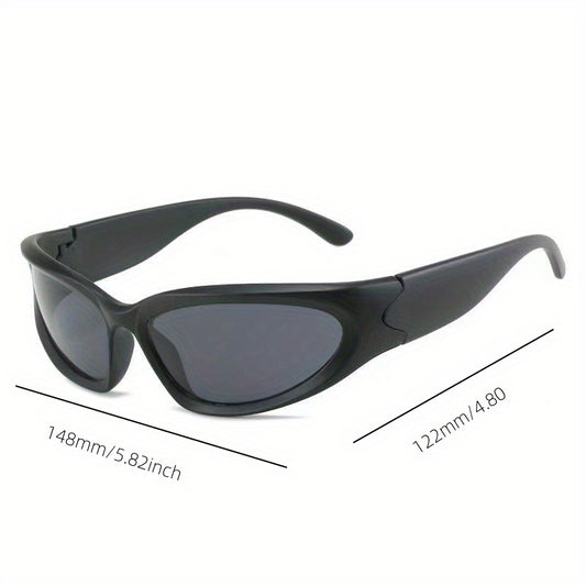 Y2K Wrap Around Sunglasses Cyberpunk Mirror Lens UV400