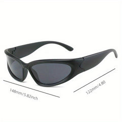 Y2K Wrap Around Sunglasses Cyberpunk Mirror Lens UV400