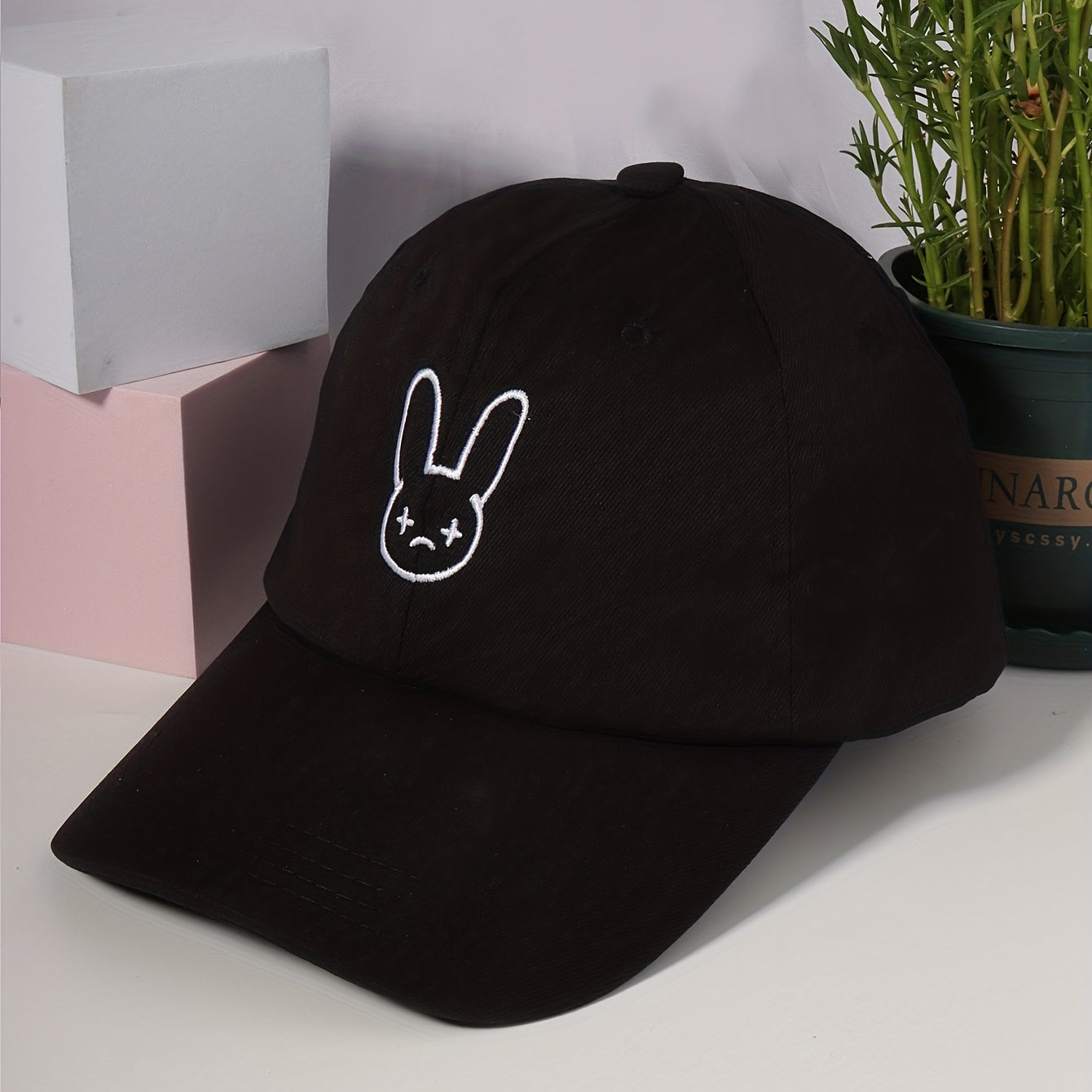 Rabbit Embroidery Baseball Cap Adjustable Sun Hat Lightweight Dad Hat