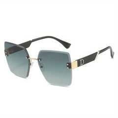 Rivet Decor Gradient Sunglasses UV400 with Case