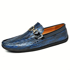 Men's Leather Loafers Casual Beanie Shoes