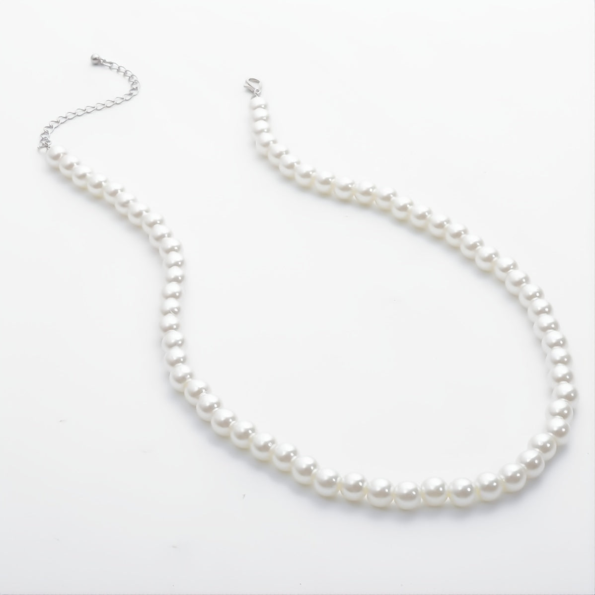 Men's Faux Pearl Beaded Necklace