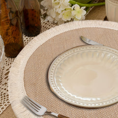 Bohemian Style Round Polyester Coaster Wedding Table Mat