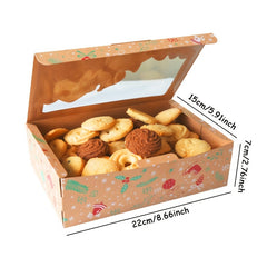 3pcs Christmas Print Packing Box Christmas Cookie Boxes For Gift Giving
