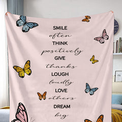 Butterfly Print Microfiber Sofa Blanket for Outdoor Picnic & Home Use