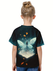 3D Butterfly Fairy Graphic Short Sleeve T Shirt for Girls Boys