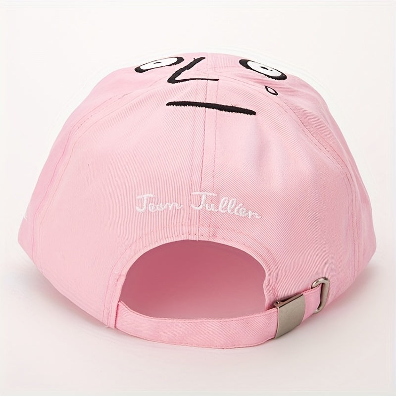 Cartoon Embroidery Pink Baseball Cap Funny Dad Hats for Women