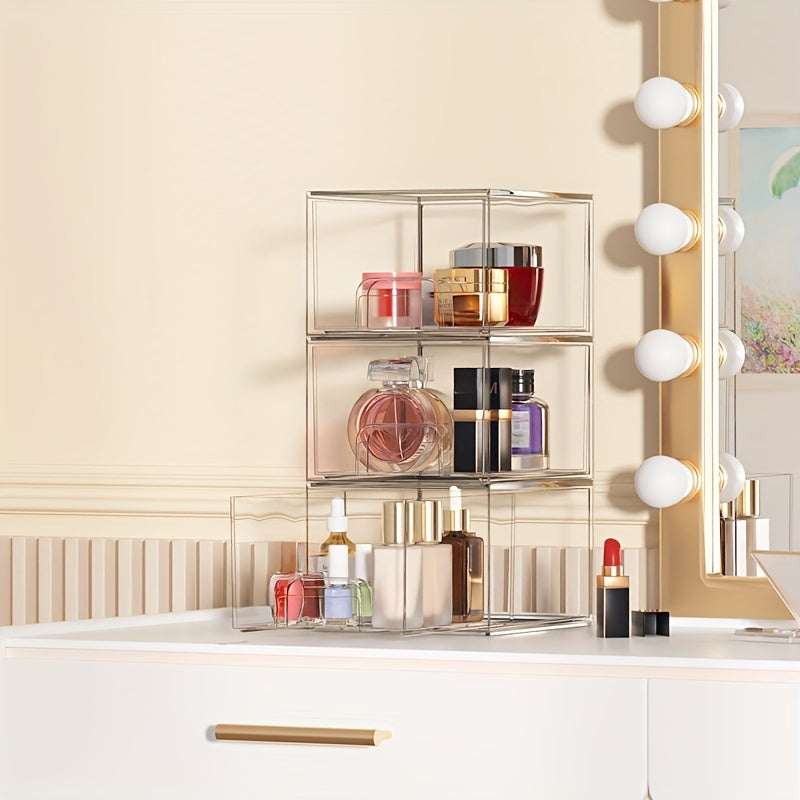 Clear Makeup Organizer Stackable Cosmetic Display Case Under Cabinet Organizers