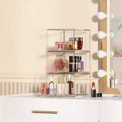 Clear Makeup Organizer Stackable Cosmetic Display Case Under Cabinet Organizers