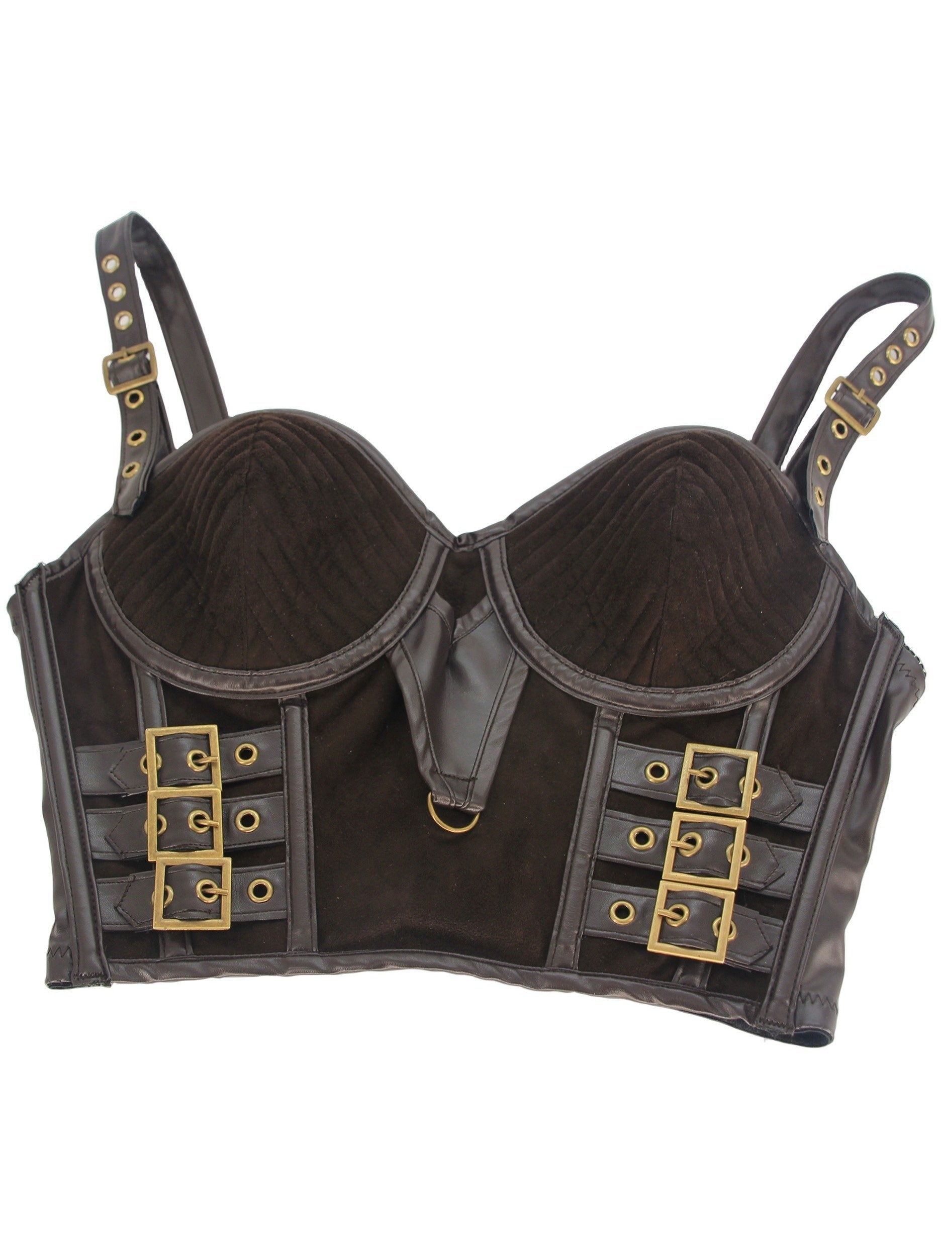 Leather Stitching Lace Up Tummy Control Slimming Cami Top