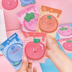4pcs Cartoon Fruit Sticky Notes Pack for Home Office and School