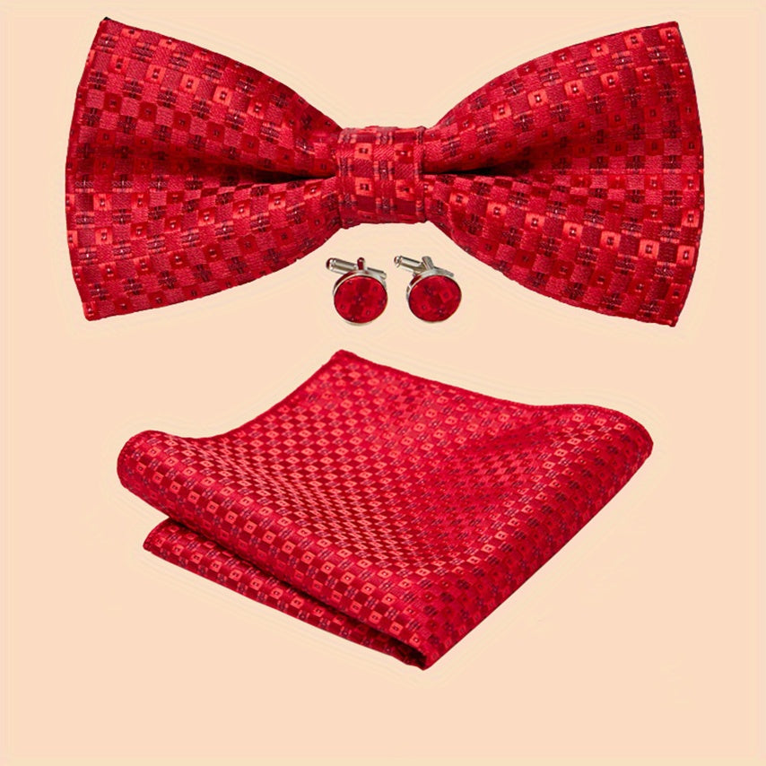 Men's Adjustable Bowtie Set Variety Colors