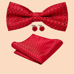 Men's Adjustable Bowtie Set Variety Colors