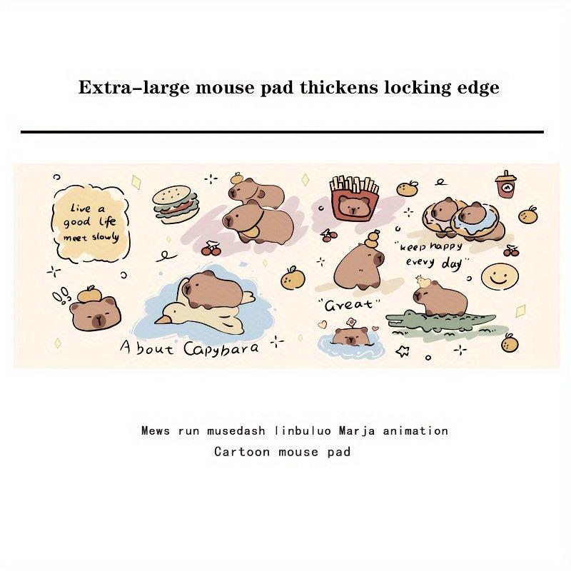 80x30cm Capybara Mouse Pad - Oversized Desk Pad