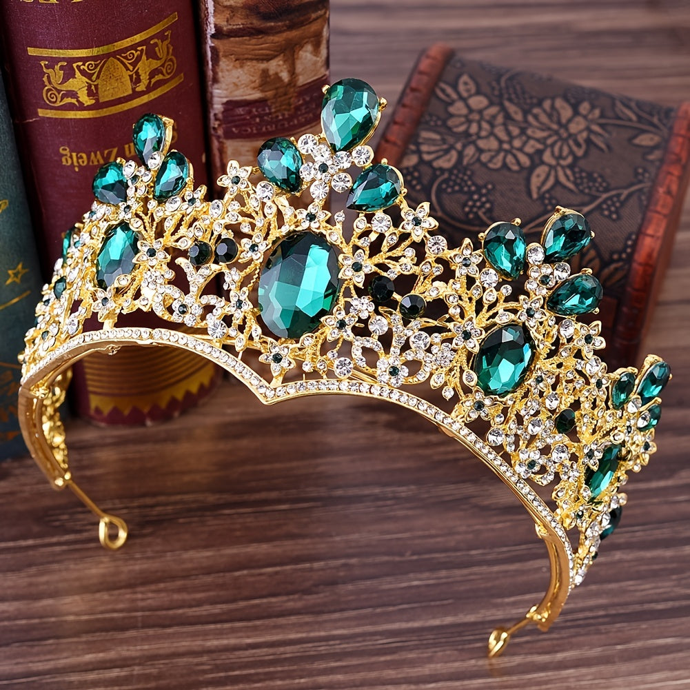 Baroque Rhinestone Crown Hairband Bridal Wedding Decoration