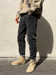 Classic Regular Fit Jeans Mens Casual Street Style All Match Denim Pants