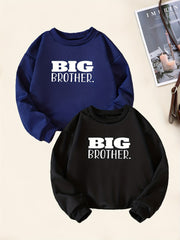 2pcs Big Brother Boys Sweatshirt Long Sleeve Tops
