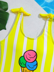 Summer Cartoon Girls Seaside Beach Swimwear Hot Spring Onesie Swimsuit
