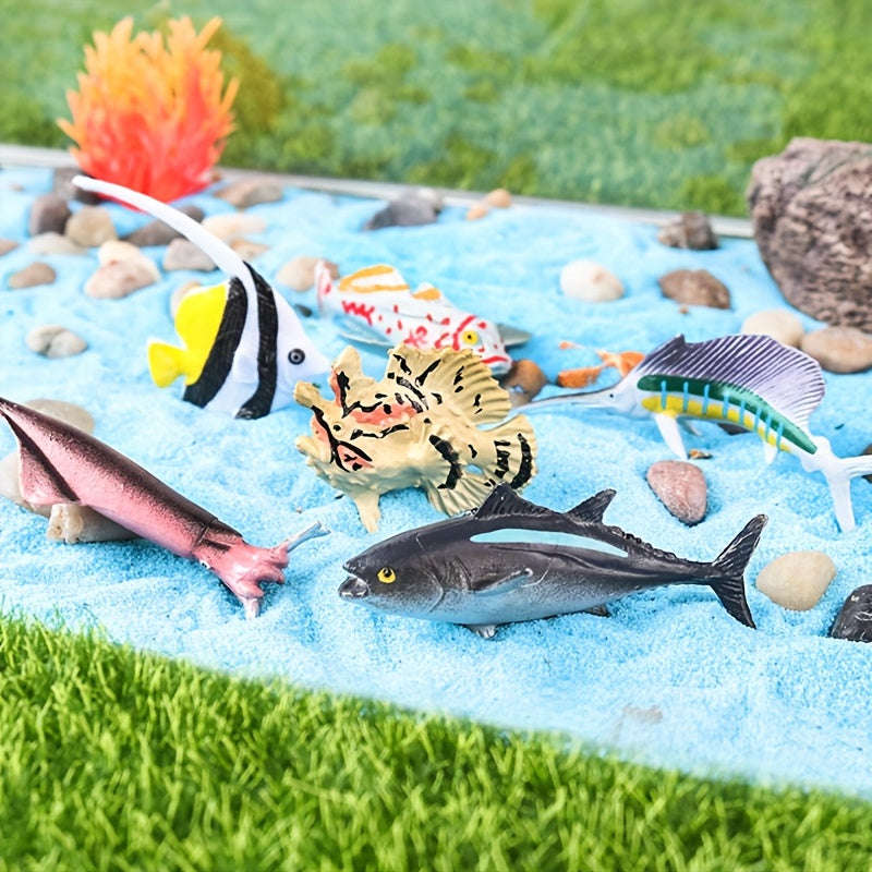 12pcs Deep Sea Fish Set Tropical Fish Set Marine Animal Models