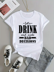 Letter Graphic Sports Round Neck T-shirt Short Sleeves for Women