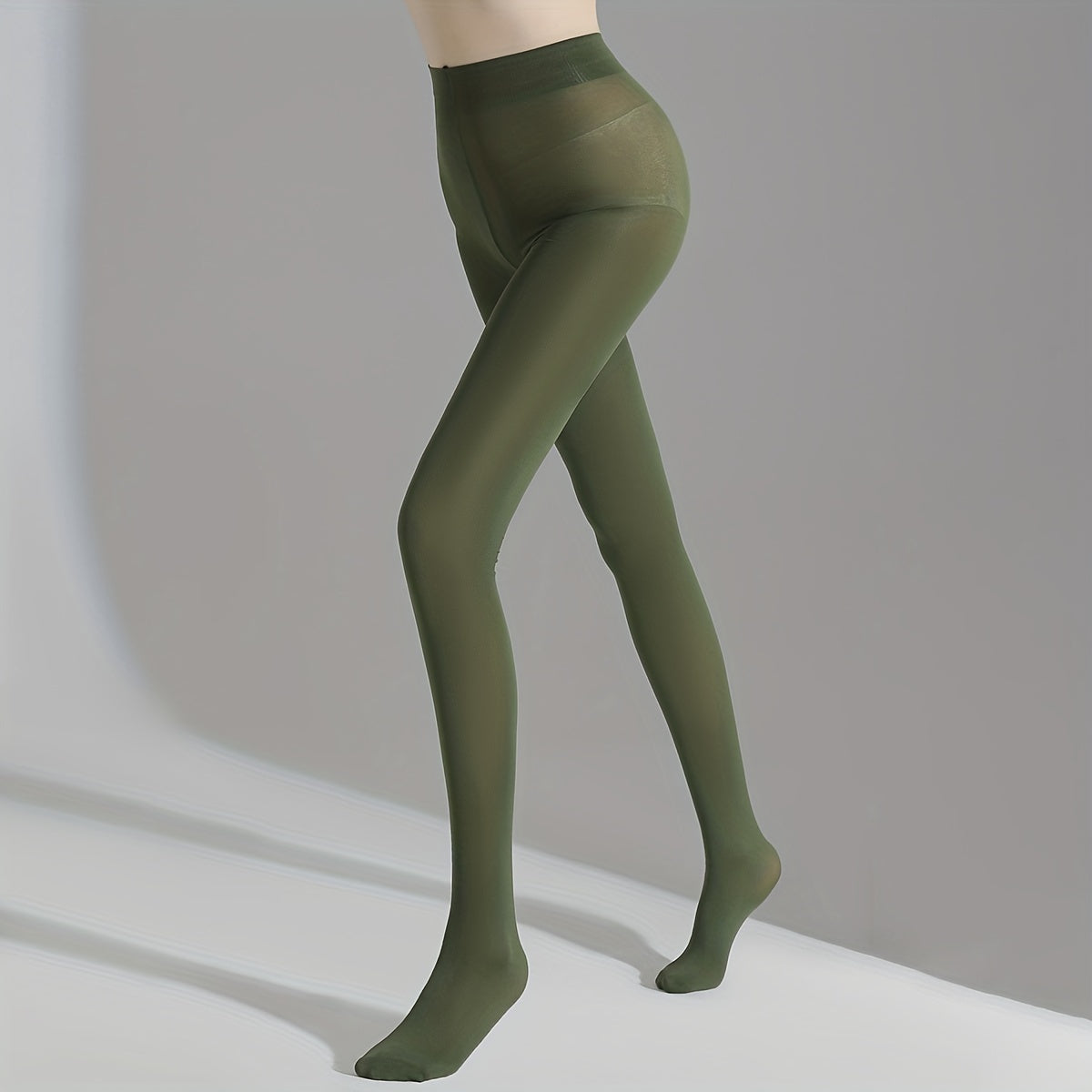 Solid Slim Tights High Waist Smooth Stretch Pantyhose