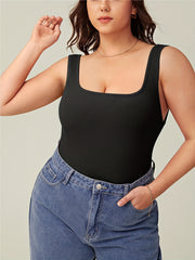 Ribbed Scoop Neck High Stretch Bodysuit
