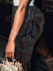 Camo Print Pocket Shorts for Women