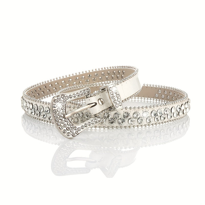 Crystal Women's Thin Waist Rhinestones Belt Japan Korea Artificial Diamonds