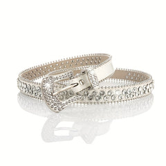 Crystal Women's Thin Waist Rhinestones Belt Japan Korea Artificial Diamonds