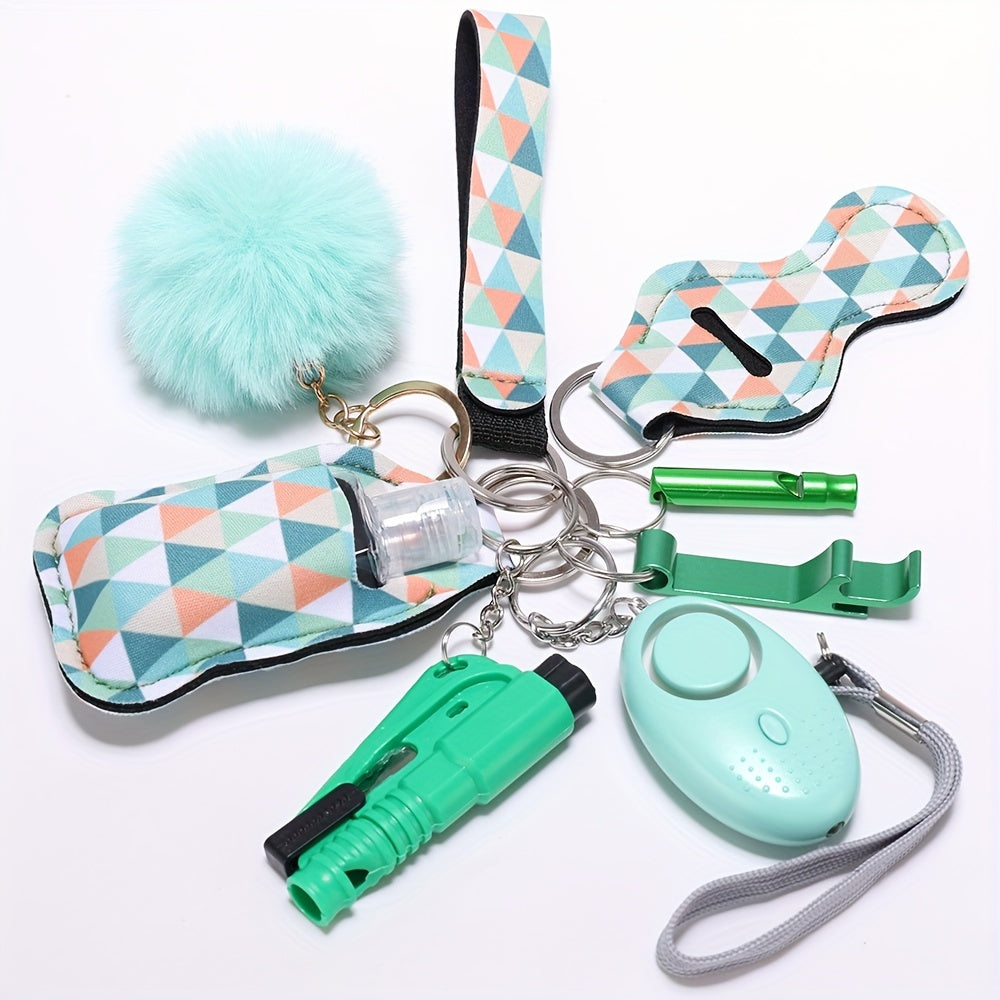 Green Self Defense Keychain Set For Women Safety Keychain Accessories