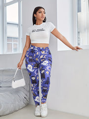 Monster Print High Rise Yoga Leggings