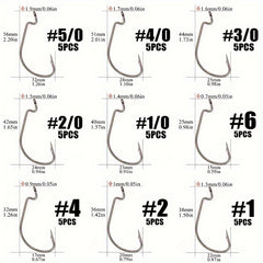 10pcs 15pcs Reinforced Wide Gap Hooks For Texas Rig Barbed Fishing Hooks