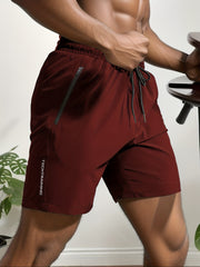 Men's Breathable Shorts With Side Zipper Pockets