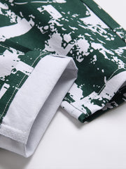 Printed Men's Jeans & Green Slim Fit Denim