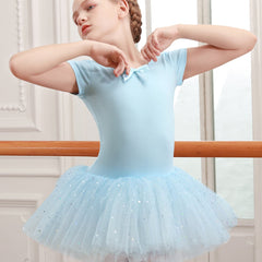 Girl's Bow Tulle Tutu Ballet Dance Dress Leotards