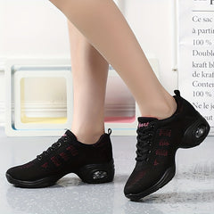 Women's Letter Embroidered Dance Shoes Comfortable Sneakers